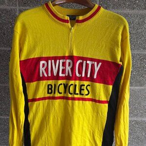 Vintage Wool LS River City Cycling Jersey - Men's XXXL (23" P2P)